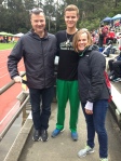 Clayton Hutchins with his parents
